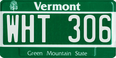 VT license plate WHT306