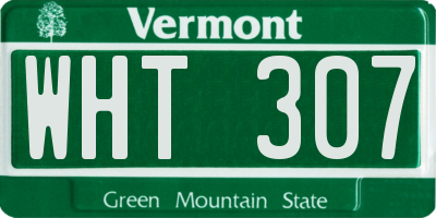 VT license plate WHT307