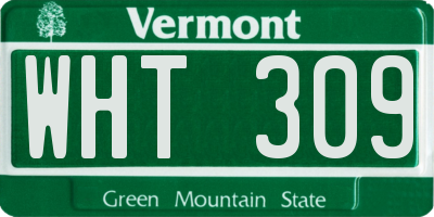 VT license plate WHT309