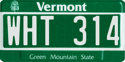 VT license plate WHT314