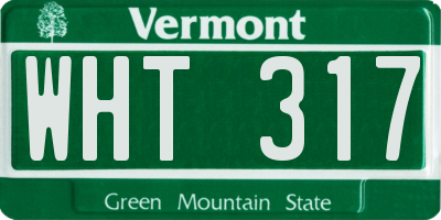 VT license plate WHT317