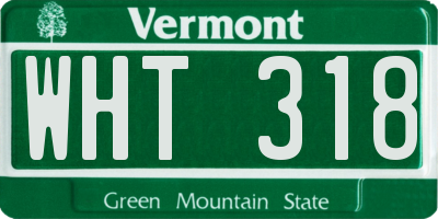 VT license plate WHT318