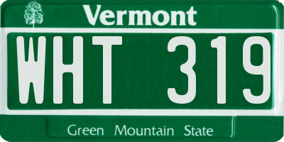 VT license plate WHT319
