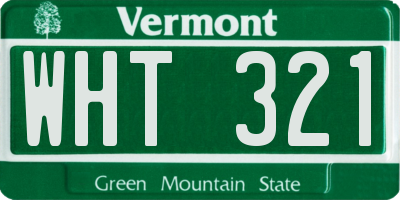 VT license plate WHT321