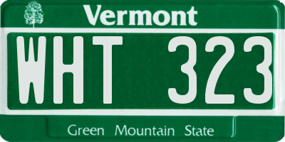 VT license plate WHT323