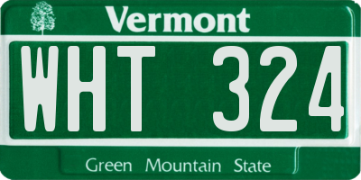 VT license plate WHT324