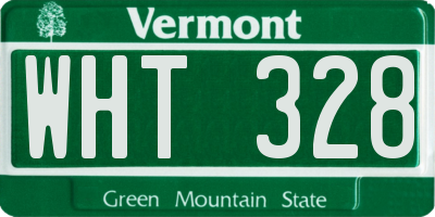 VT license plate WHT328