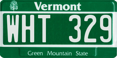 VT license plate WHT329