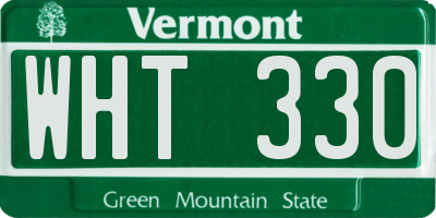 VT license plate WHT330