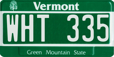 VT license plate WHT335