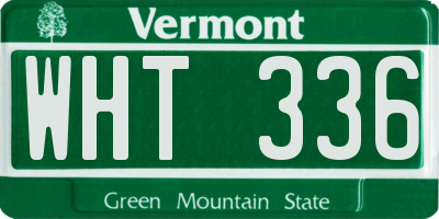 VT license plate WHT336