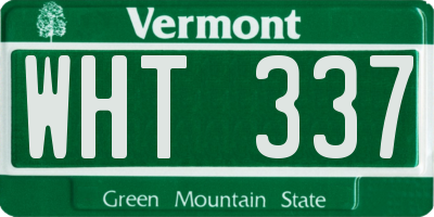 VT license plate WHT337
