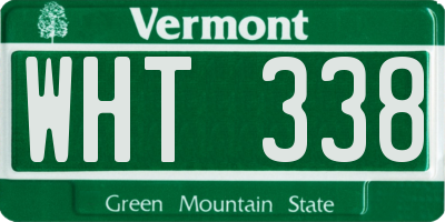 VT license plate WHT338