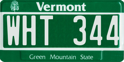 VT license plate WHT344