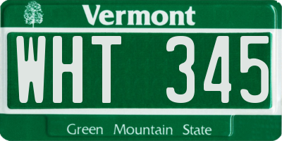 VT license plate WHT345