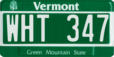 VT license plate WHT347