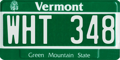 VT license plate WHT348