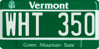 VT license plate WHT350