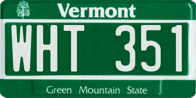 VT license plate WHT351