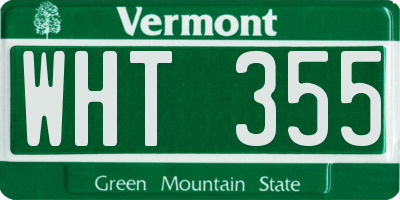 VT license plate WHT355