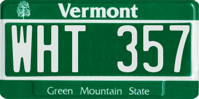 VT license plate WHT357