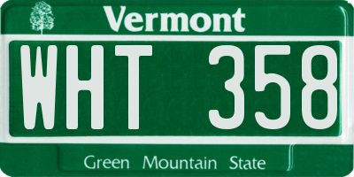 VT license plate WHT358