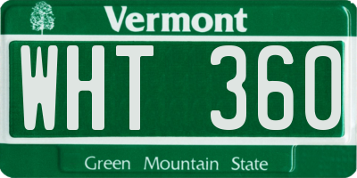 VT license plate WHT360