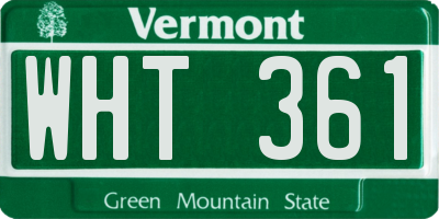 VT license plate WHT361
