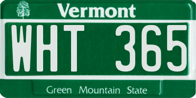 VT license plate WHT365