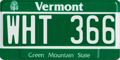 VT license plate WHT366
