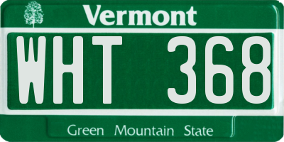VT license plate WHT368