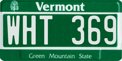 VT license plate WHT369
