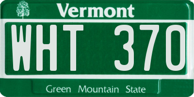 VT license plate WHT370