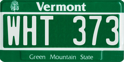VT license plate WHT373