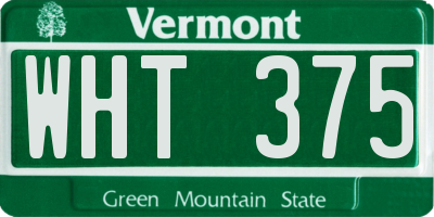 VT license plate WHT375