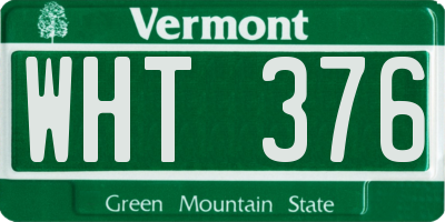VT license plate WHT376