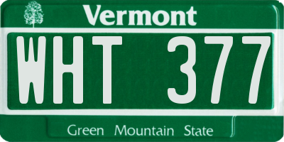 VT license plate WHT377