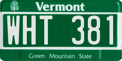 VT license plate WHT381