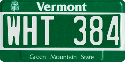 VT license plate WHT384