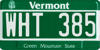 VT license plate WHT385