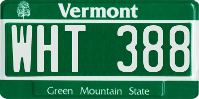 VT license plate WHT388