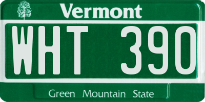 VT license plate WHT390