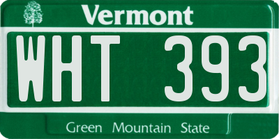 VT license plate WHT393