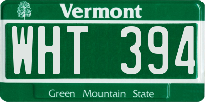 VT license plate WHT394