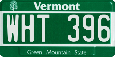 VT license plate WHT396