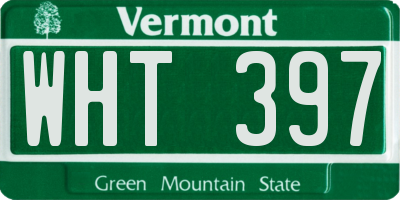 VT license plate WHT397