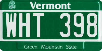 VT license plate WHT398