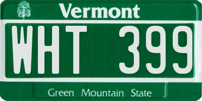 VT license plate WHT399