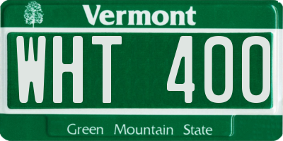 VT license plate WHT400