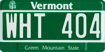 VT license plate WHT404